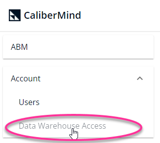 Select CaliberMind Data Warehouse Access